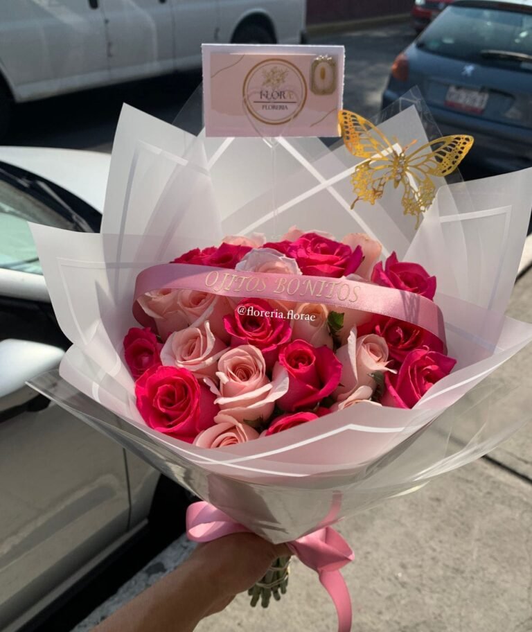 24 rosas rosas con liston