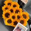 caja corazon con girasoles