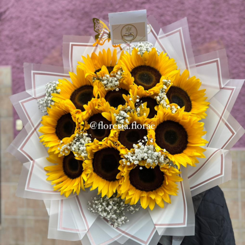 ramo 10 girasoles con nube